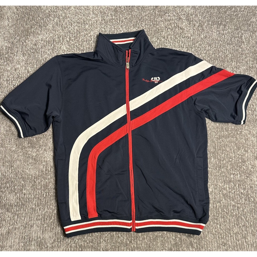 Vintage 90s Pelle Pelle Track Jacket XL Navy Blue Red White Y2K